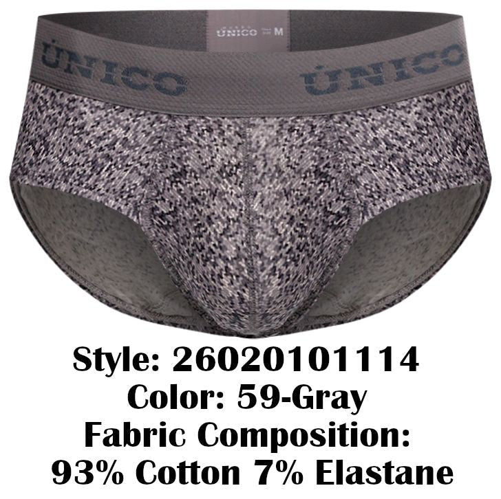 Mundo Unico Men's Underwear 26020101114 Suede Briefs Color 59-Gray