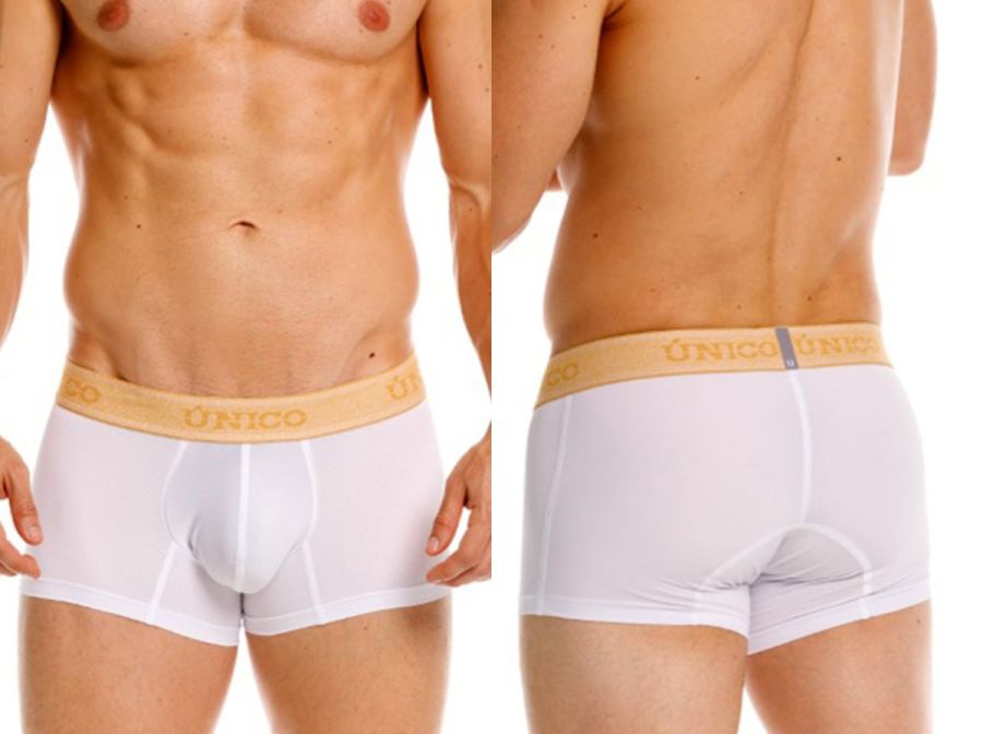 Mundo Unico Men's Underwear 26040100125 Amber Trunks Color 00-White - Premium Athletic Fit