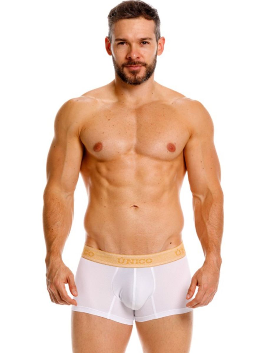 Mundo Unico Men's Underwear 26040100125 Amber Trunks Color 00-White - Premium Athletic Fit