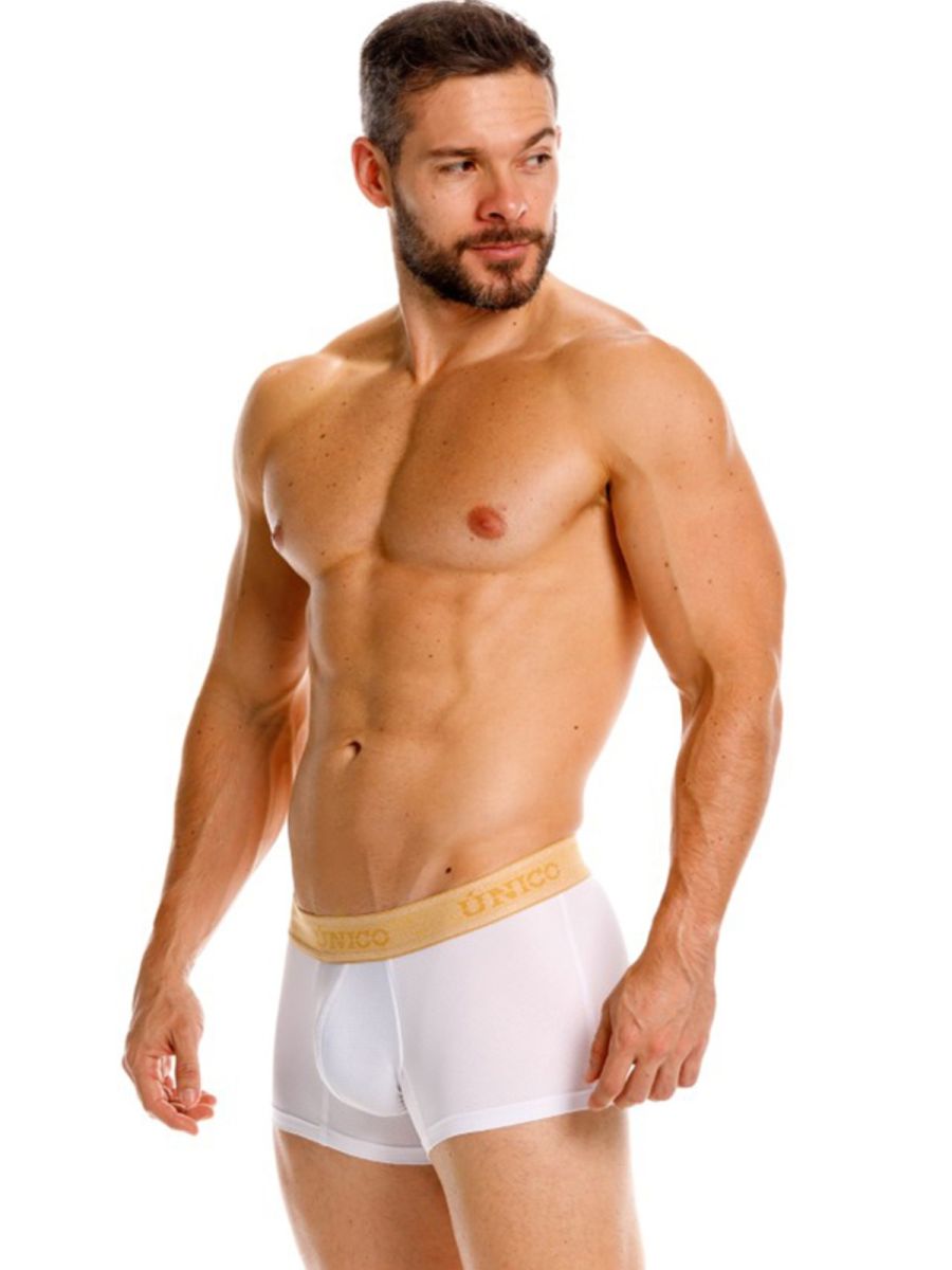 Mundo Unico Men's Underwear 26040100125 Amber Trunks Color 00-White - Premium Athletic Fit