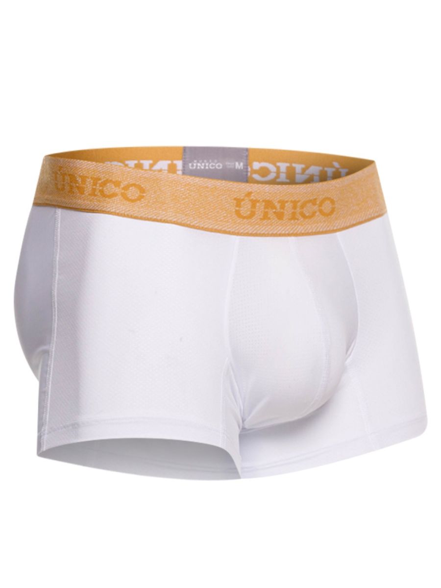 Mundo Unico Men's Underwear 26040100125 Amber Trunks Color 00-White - Premium Athletic Fit