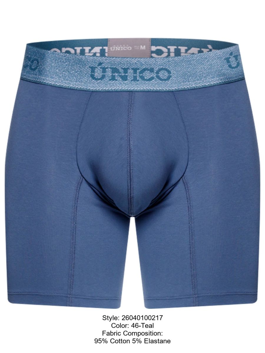 Mundo Unico Men's Underwear 26040100217 Classic Boxer Briefs in Teal - Premium Comfort and Style Color 46-Teal