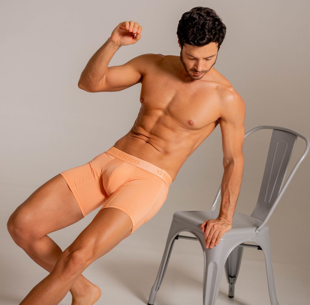 Mundo Unico Men's Underwear 26040100222 Classic Boxer Briefs in Apricot - Essential Comfort Color 40-Apricot