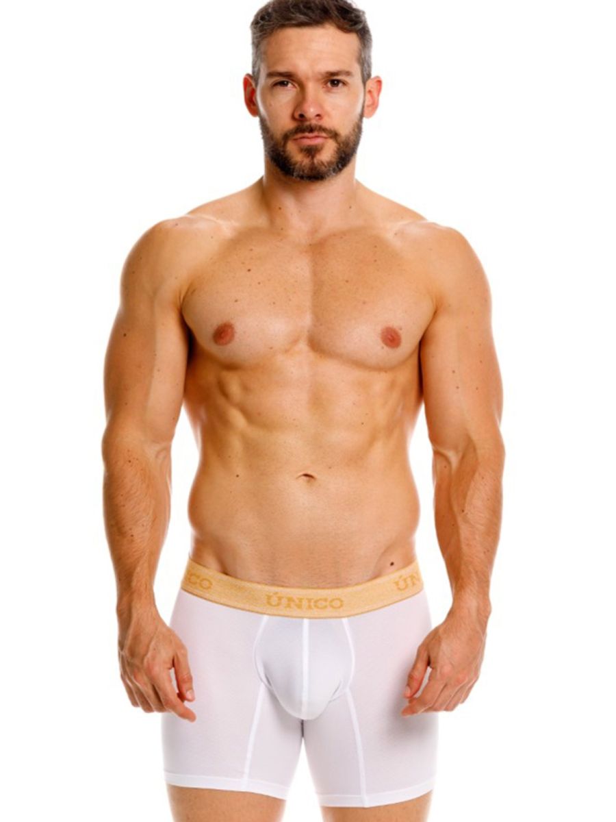 Mundo Unico Men's Underwear 26040100225 Amber Boxer Briefs Color 00-White: Premium Comfort