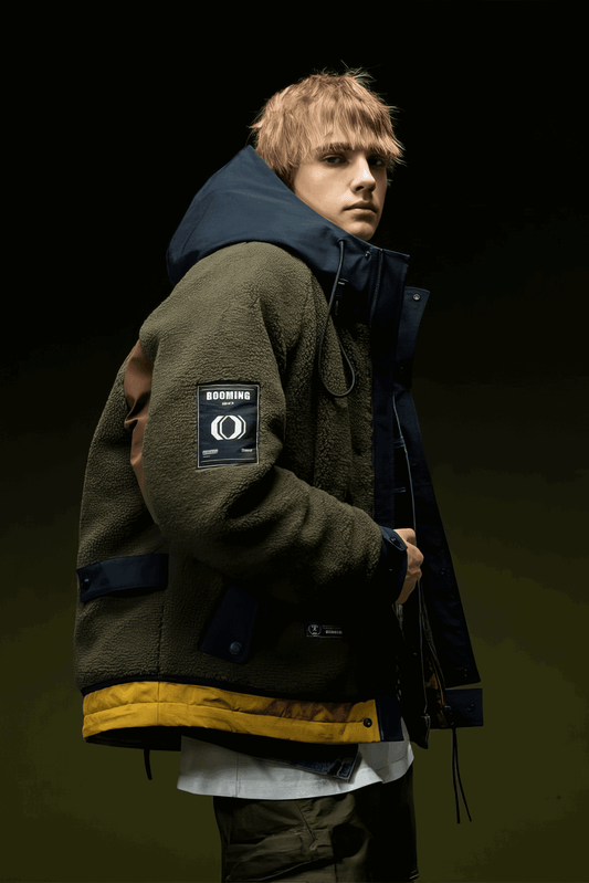 Winter Men’s Fleece Lined Short Puffer Jacket - front view