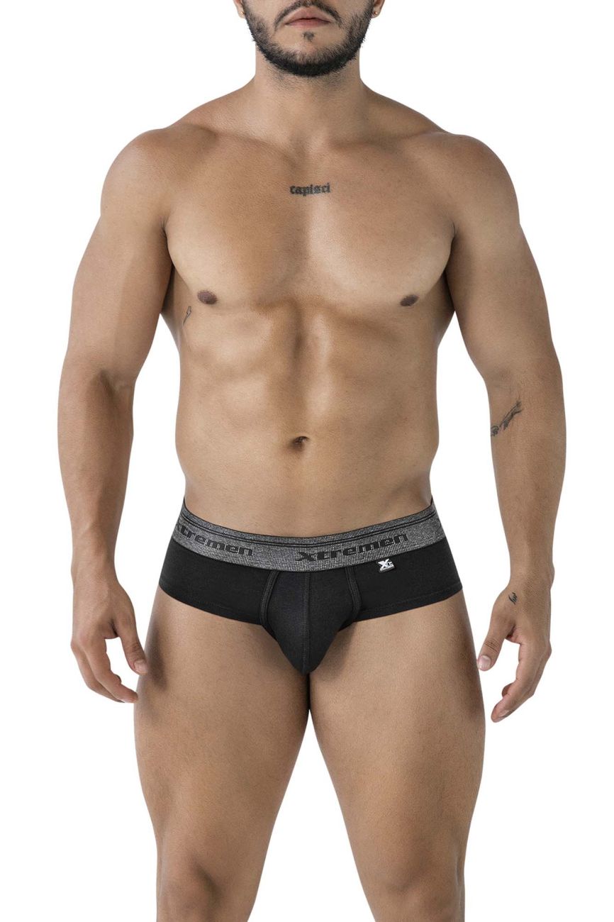 Xtremen Men's Underwear 41315 Cotton Blend Briefs Color Black