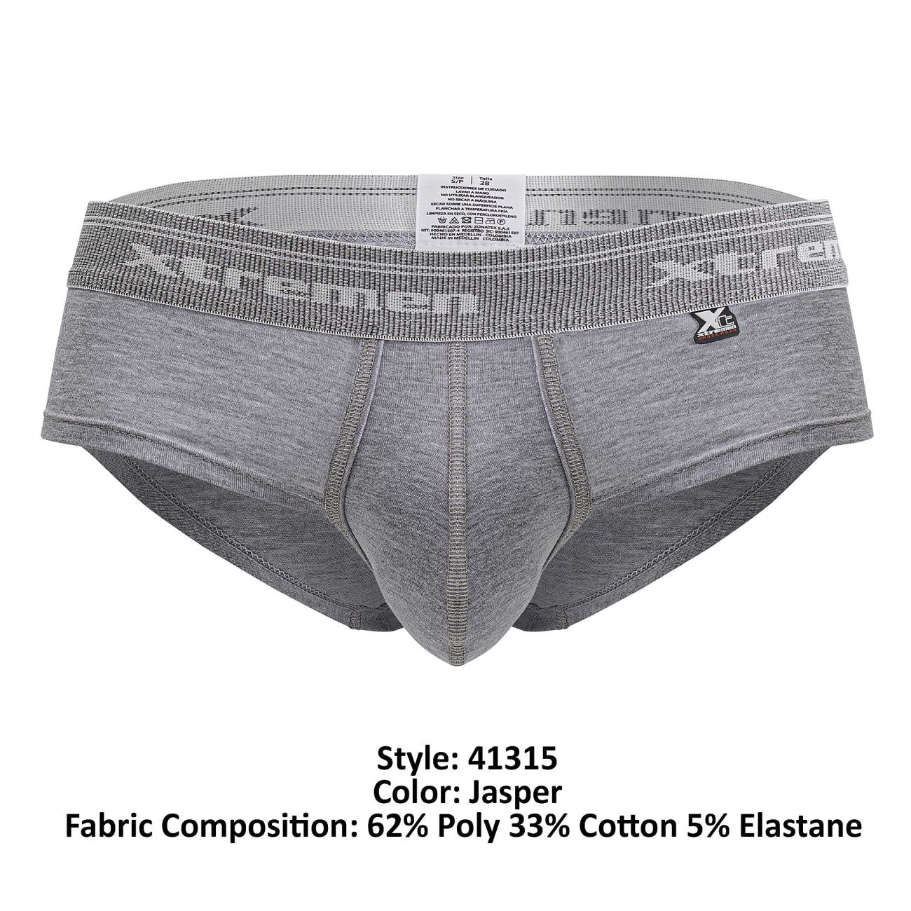 Xtremen Men's Underwear 41315 Cotton Blend Briefs Color Jasper Gray