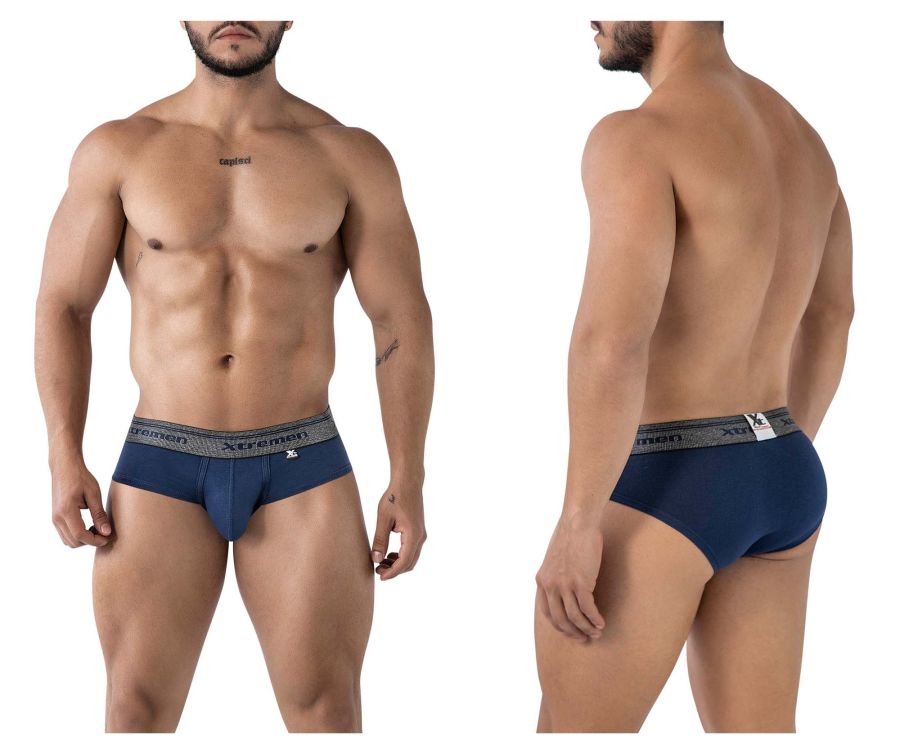 Xtremen Men's Underwear 41315 Cotton Blend Briefs Color Navy