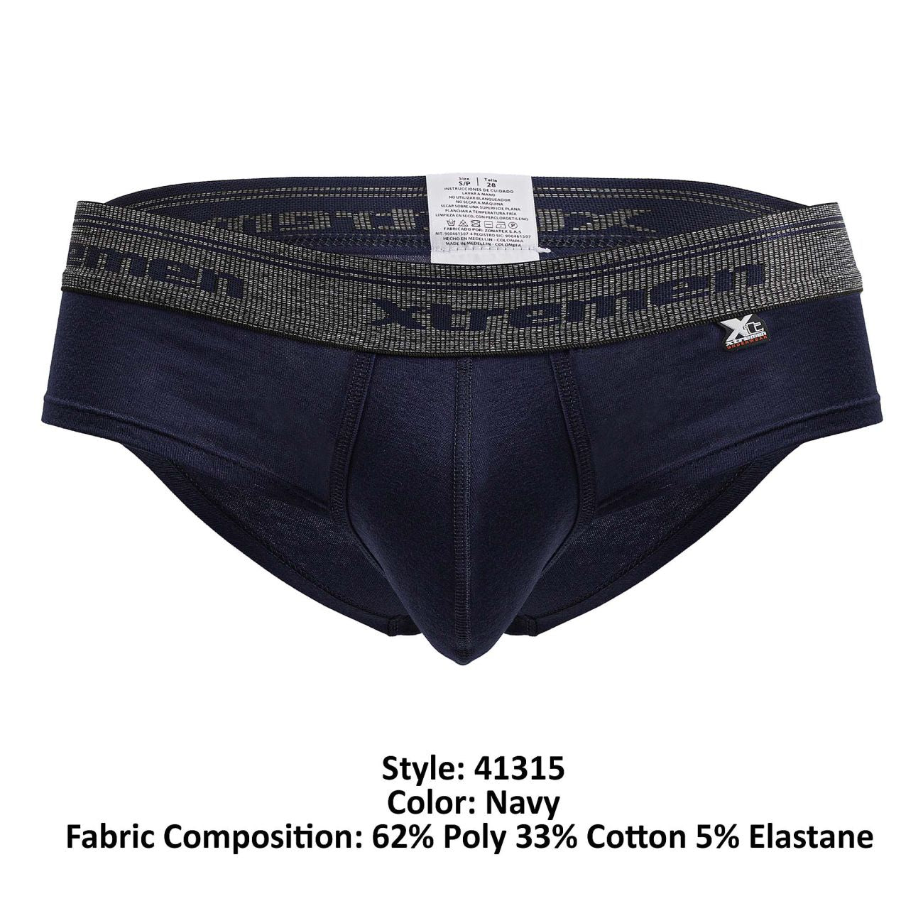 Xtremen Men's Underwear 41315 Cotton Blend Briefs Color Navy