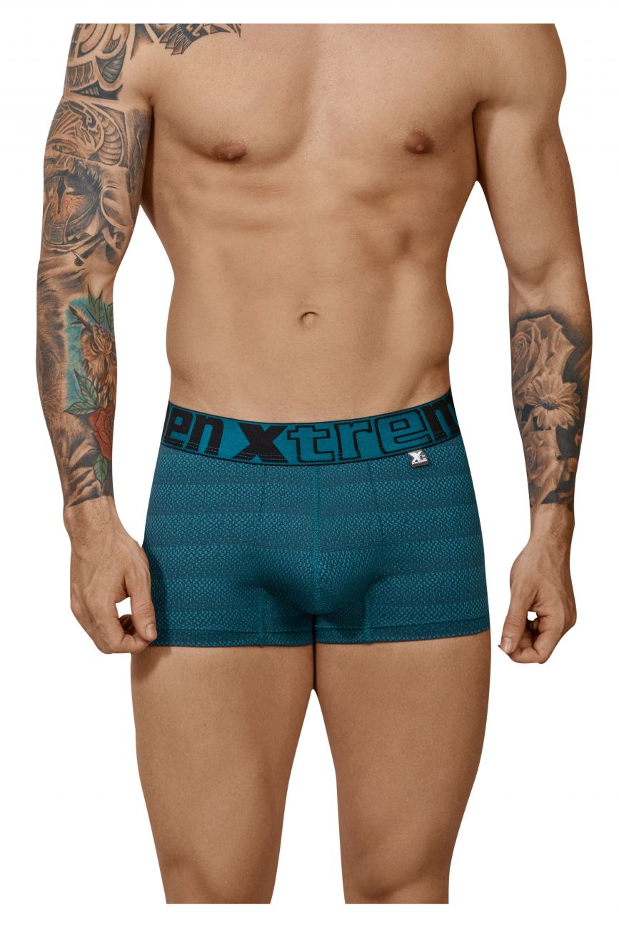 Xtremen Men's Underwear 51449C Geometric Jacquard Trunk Color Petrol