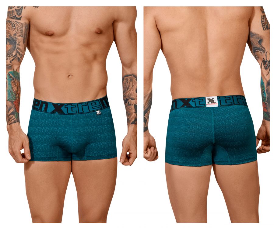 Xtremen Men's Underwear 51449C Geometric Jacquard Trunk Color Petrol
