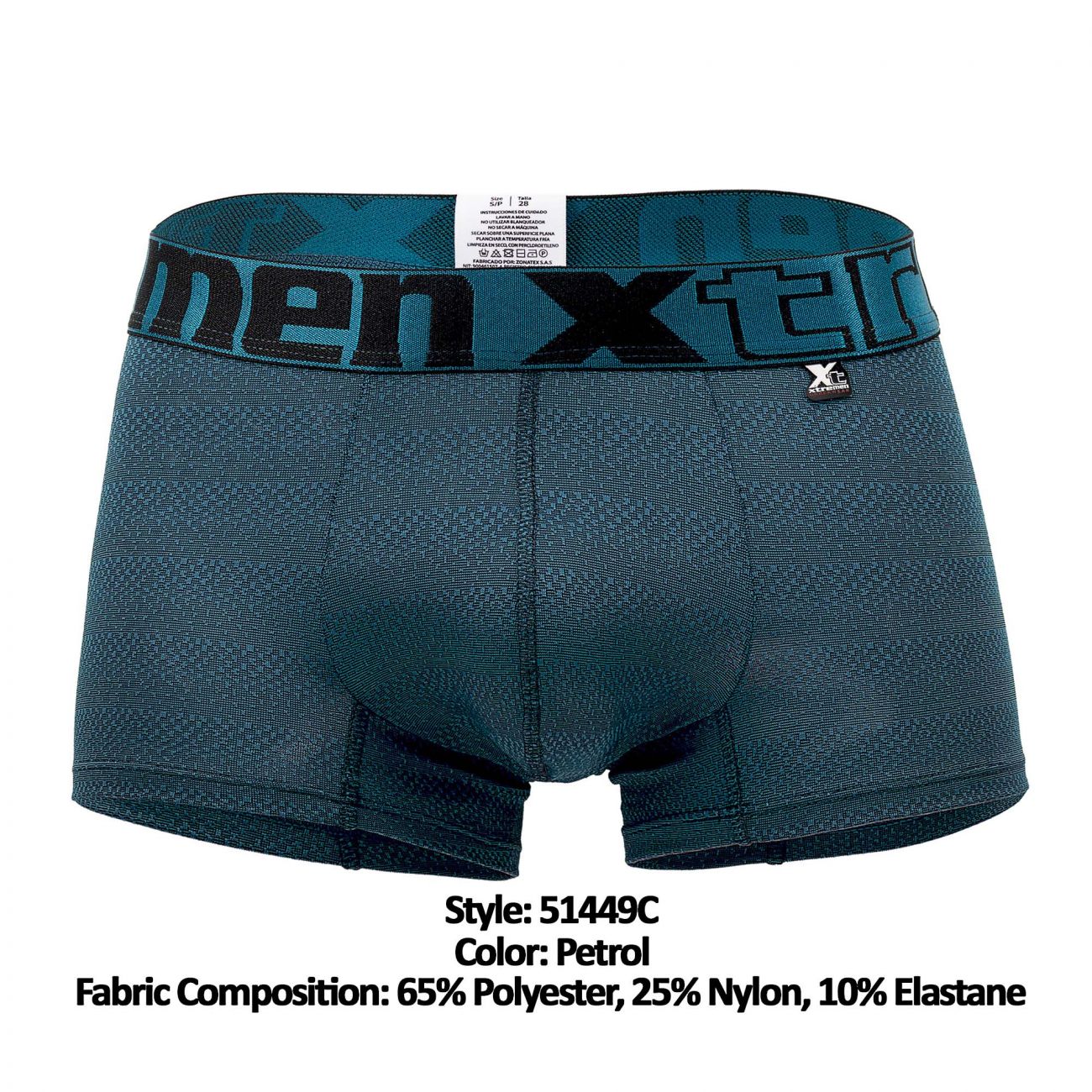 Xtremen Men's Underwear 51449C Geometric Jacquard Trunk Color Petrol