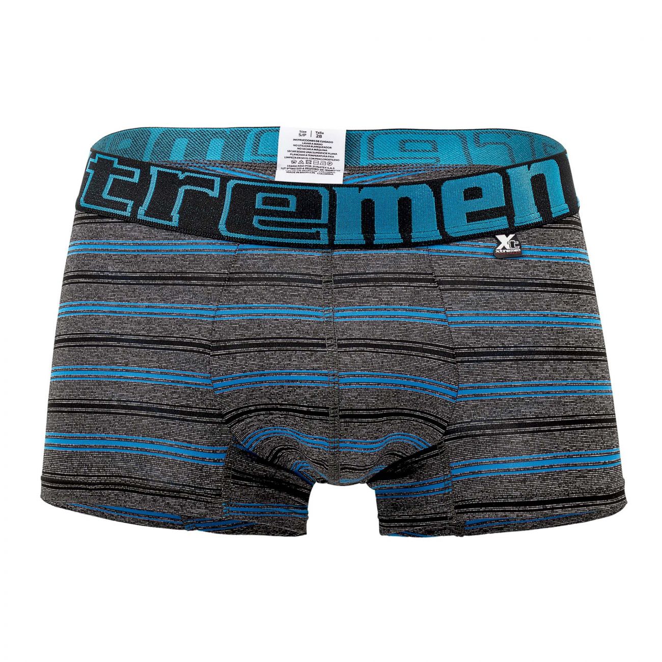 Xtremen Men's Underwear 51453C Stripes Trunk Color Turquoise