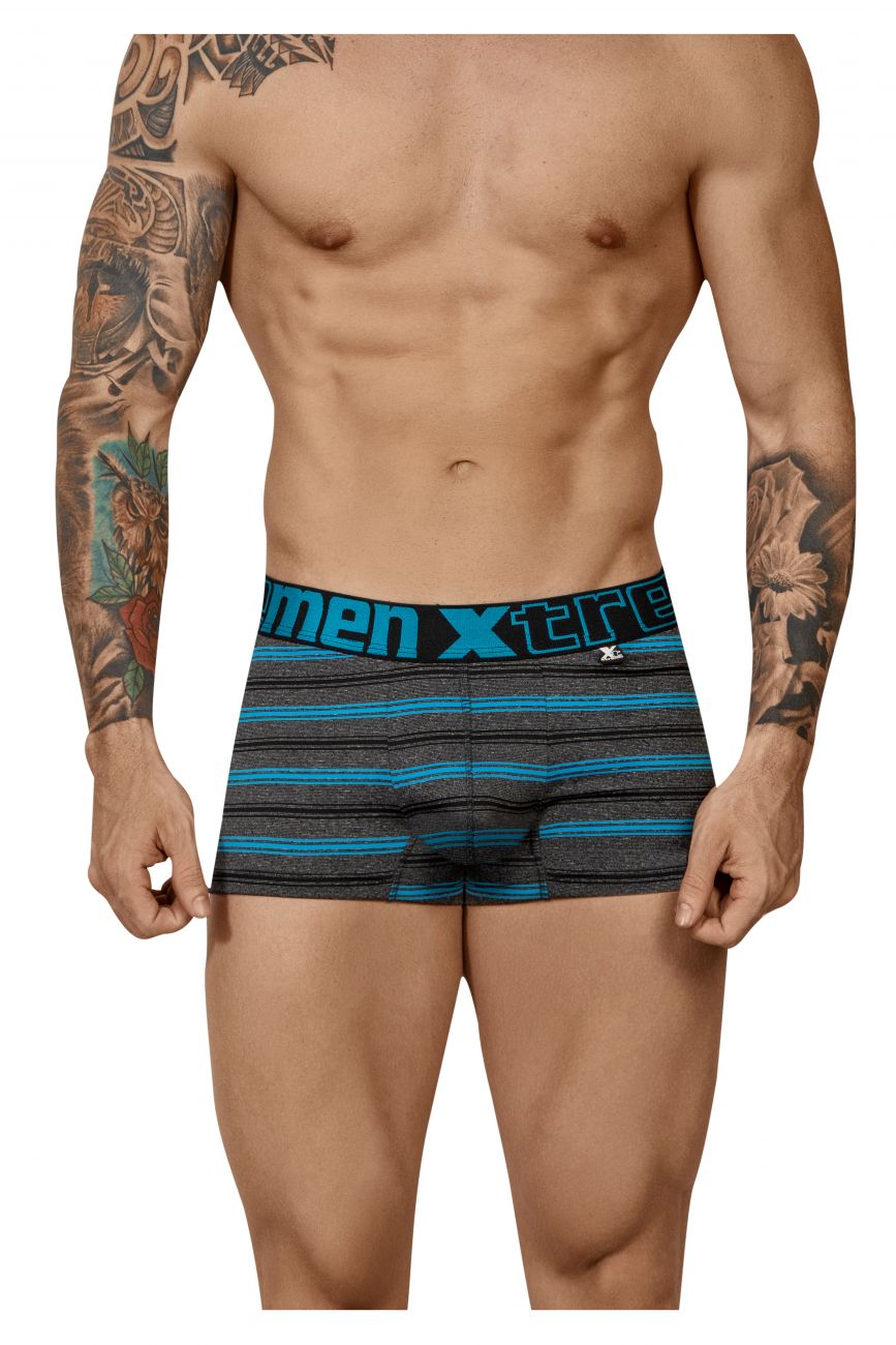Xtremen Men's Underwear 51453C Stripes Trunk Color Turquoise