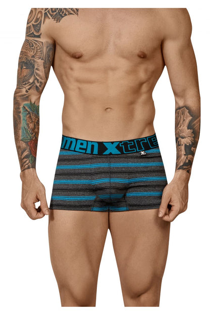 Xtremen Men's Underwear 51453C Stripes Trunk Color Turquoise