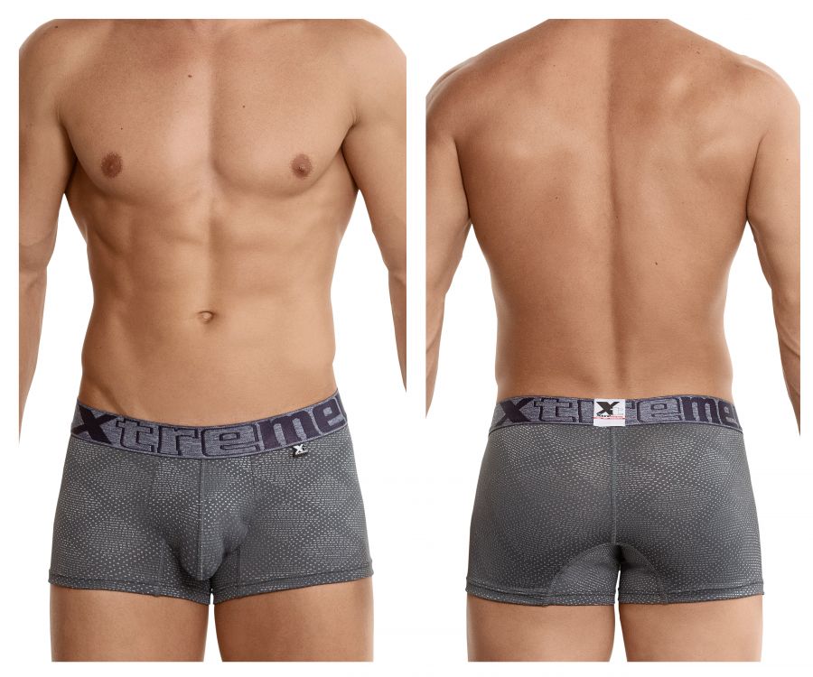 Xtremen Men's Underwear 54446C Jacquard Stripes Boxer Briefs Color Gray