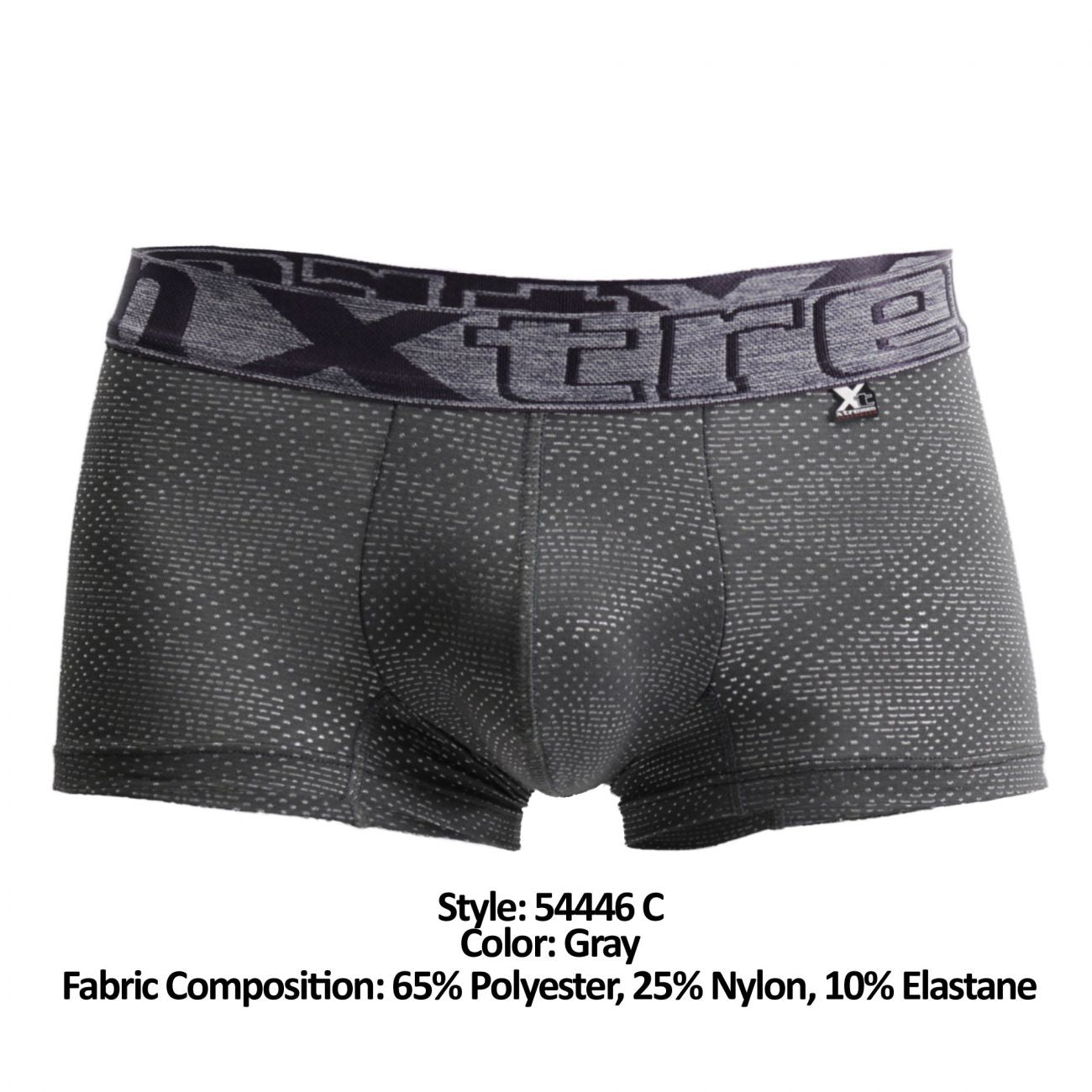 Xtremen Men's Underwear 54446C Jacquard Stripes Boxer Briefs Color Gray