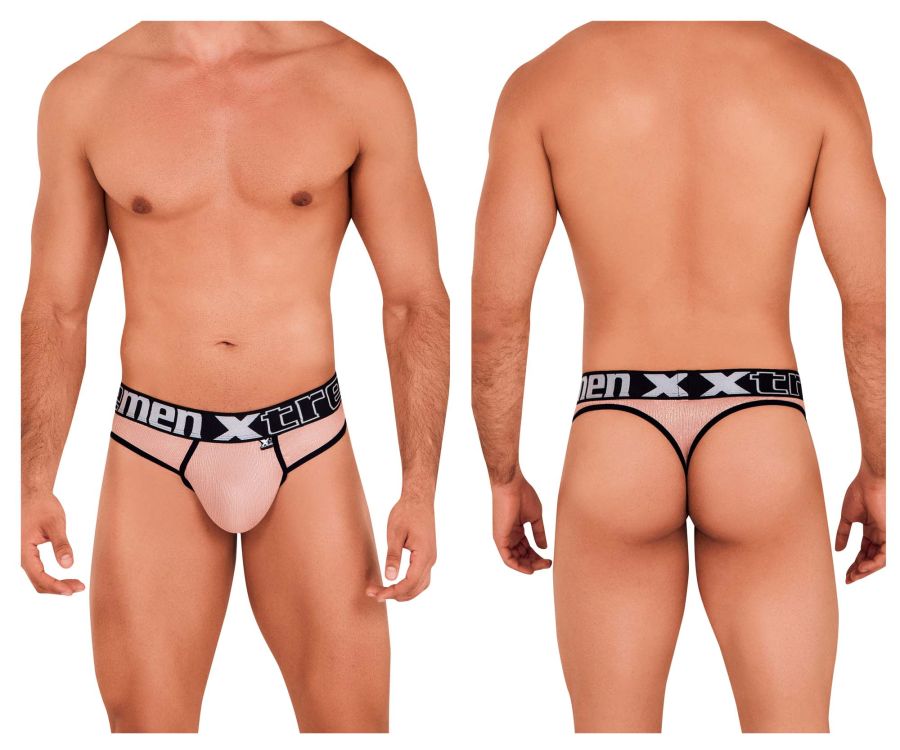 Xtremen Men's Underwear 91091X Frice Microfiber Thongs Color Pink