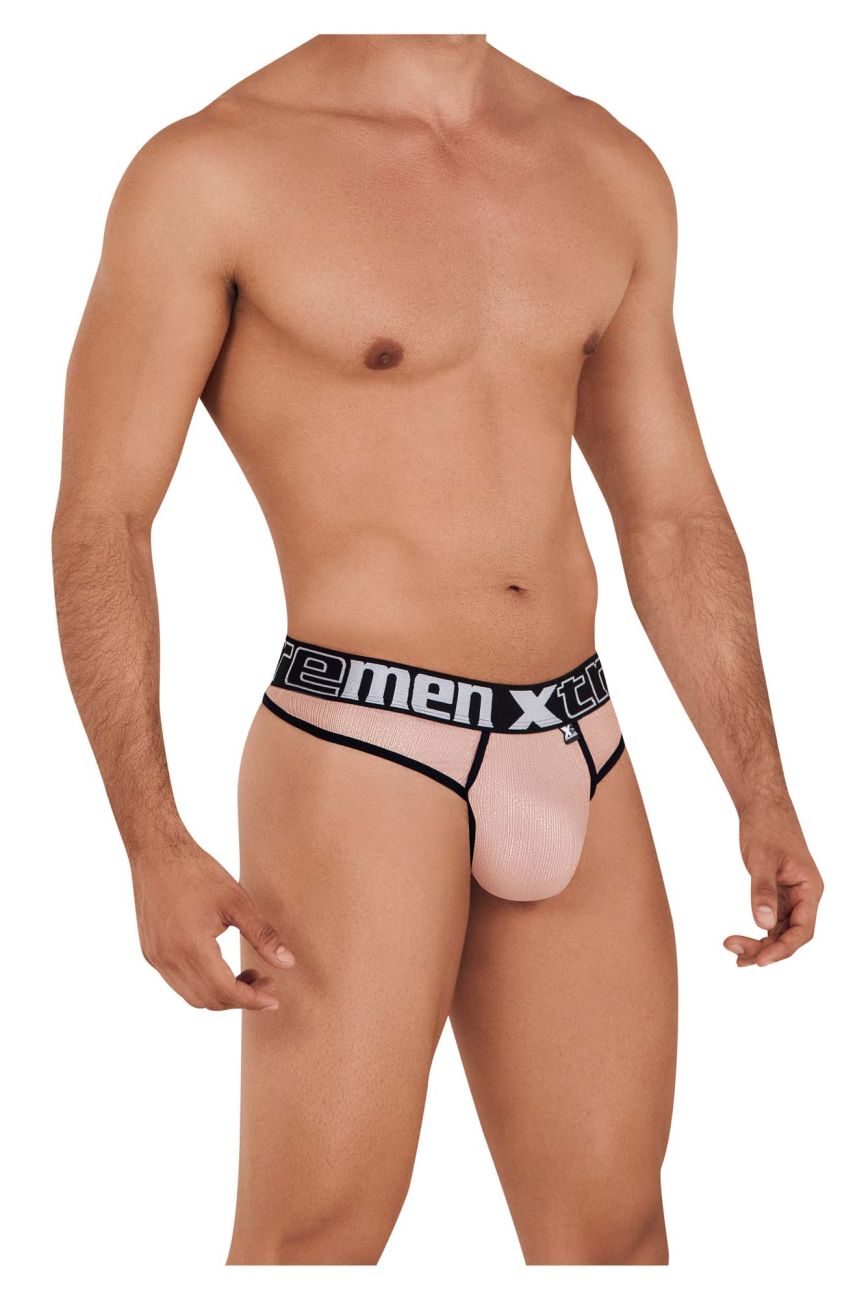 Xtremen Men's Underwear 91091X Frice Microfiber Thongs Color Pink