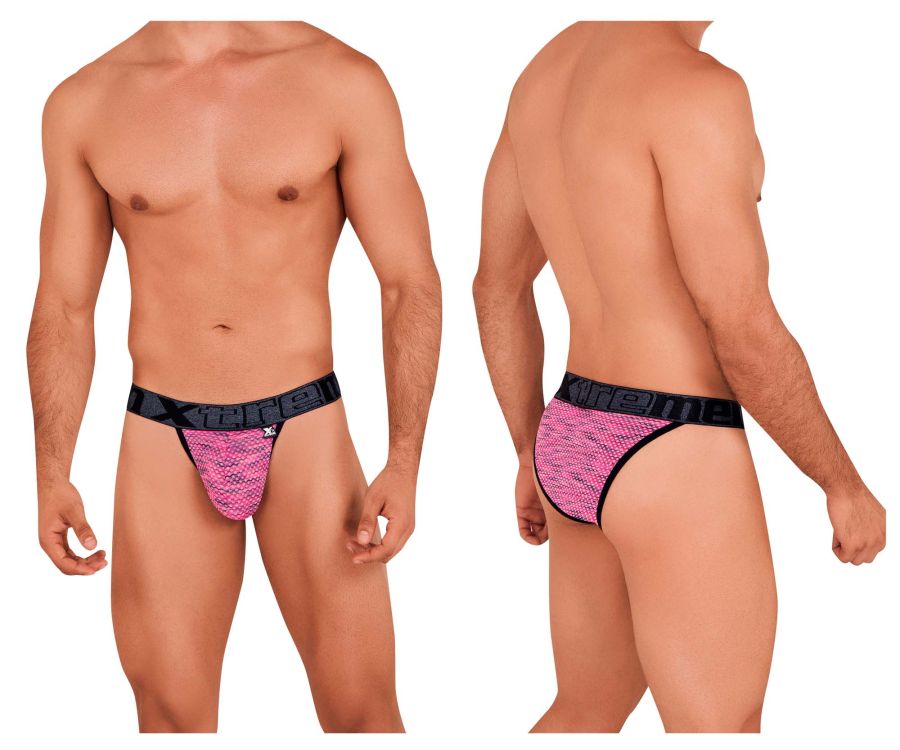 Xtremen Men's Underwear 91098X Microfiber Mesh Bikini Color Pink