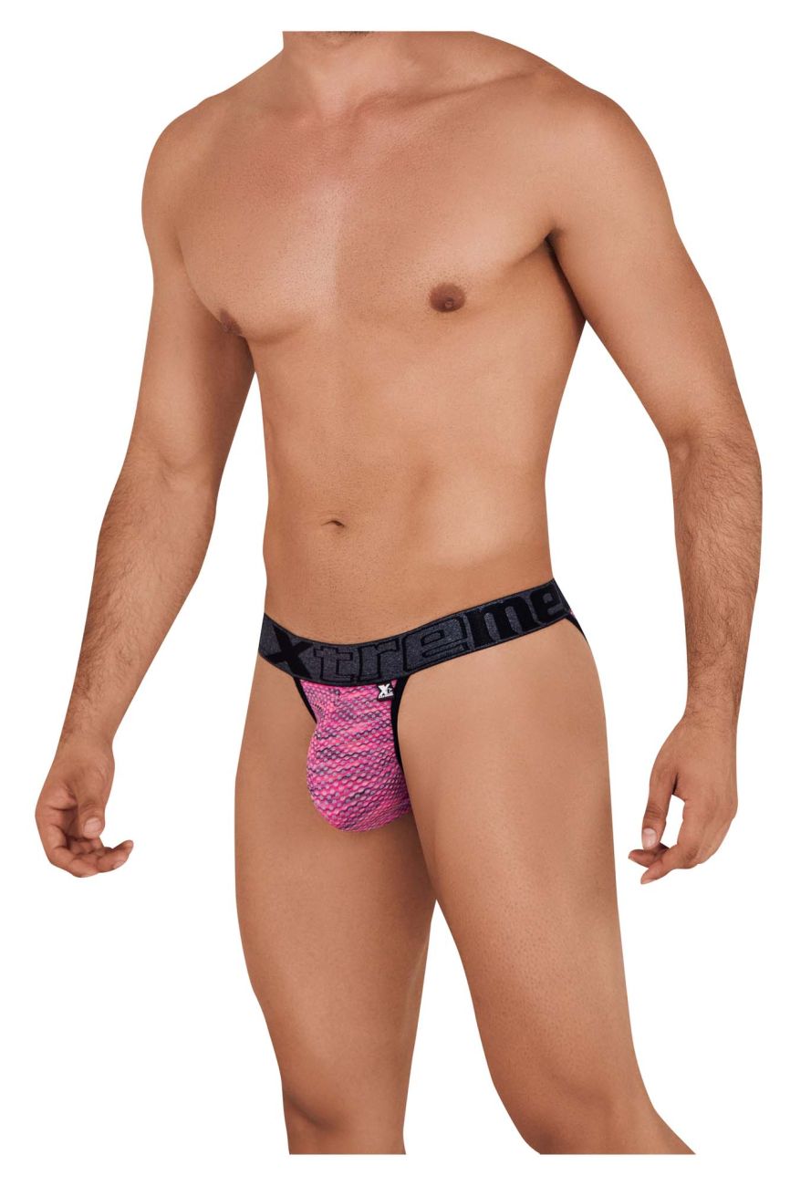 Xtremen Men's Underwear 91098X Microfiber Mesh Bikini Color Pink