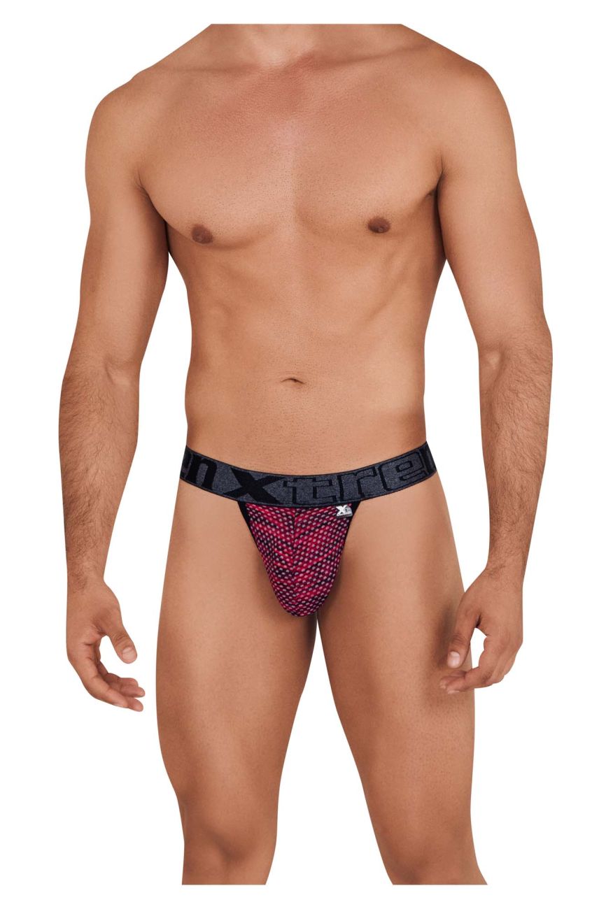 Xtremen Men's Underwear 91098X Microfiber Mesh Bikini Color Red