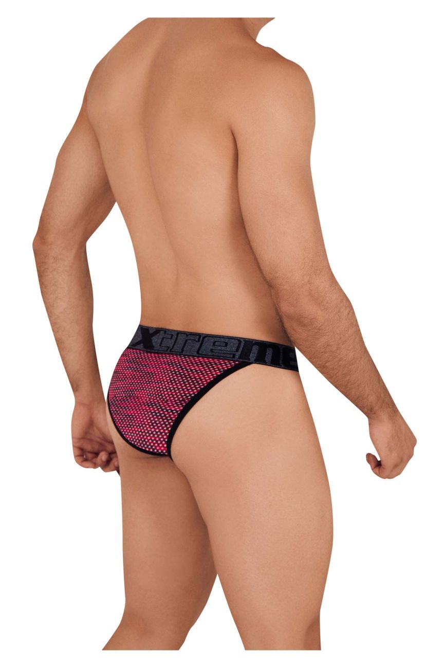 Xtremen Men's Underwear 91098X Microfiber Mesh Bikini Color Red