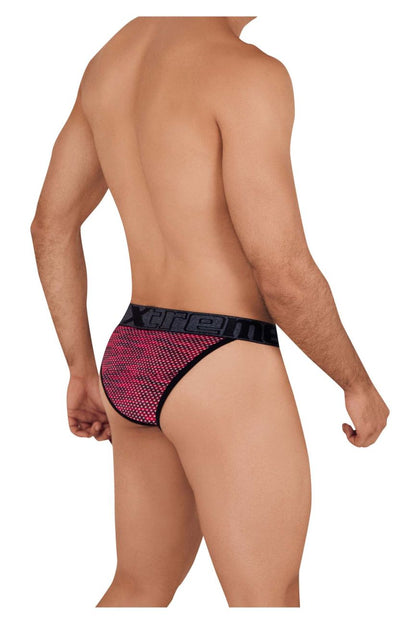 Xtremen Men's Underwear 91098X Microfiber Mesh Bikini Color Red