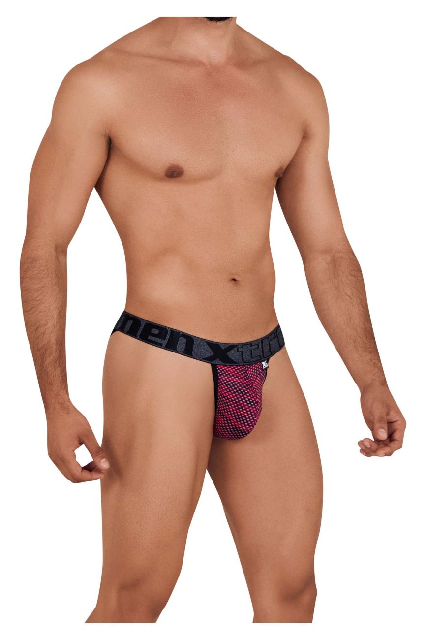 Xtremen Men's Underwear 91098X Microfiber Mesh Bikini Color Red