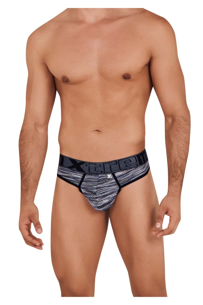 Xtremen Men's Underwear 91100X Microfiber Mesh Thongs Color Black