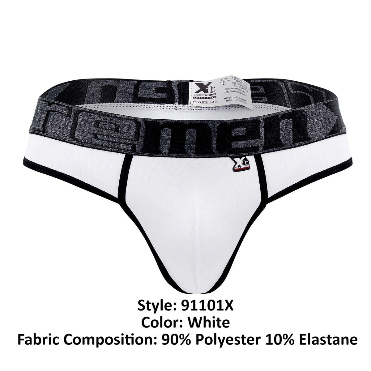 Xtremen Men's Underwear 91101X Microfiber Thongs Color White