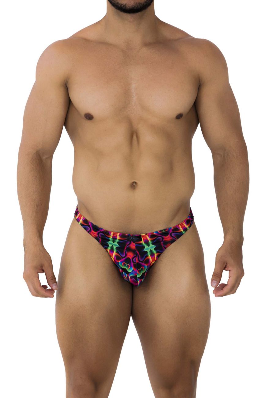 Xtremen Men's Underwear 91171 Printed Thongs Color Bows