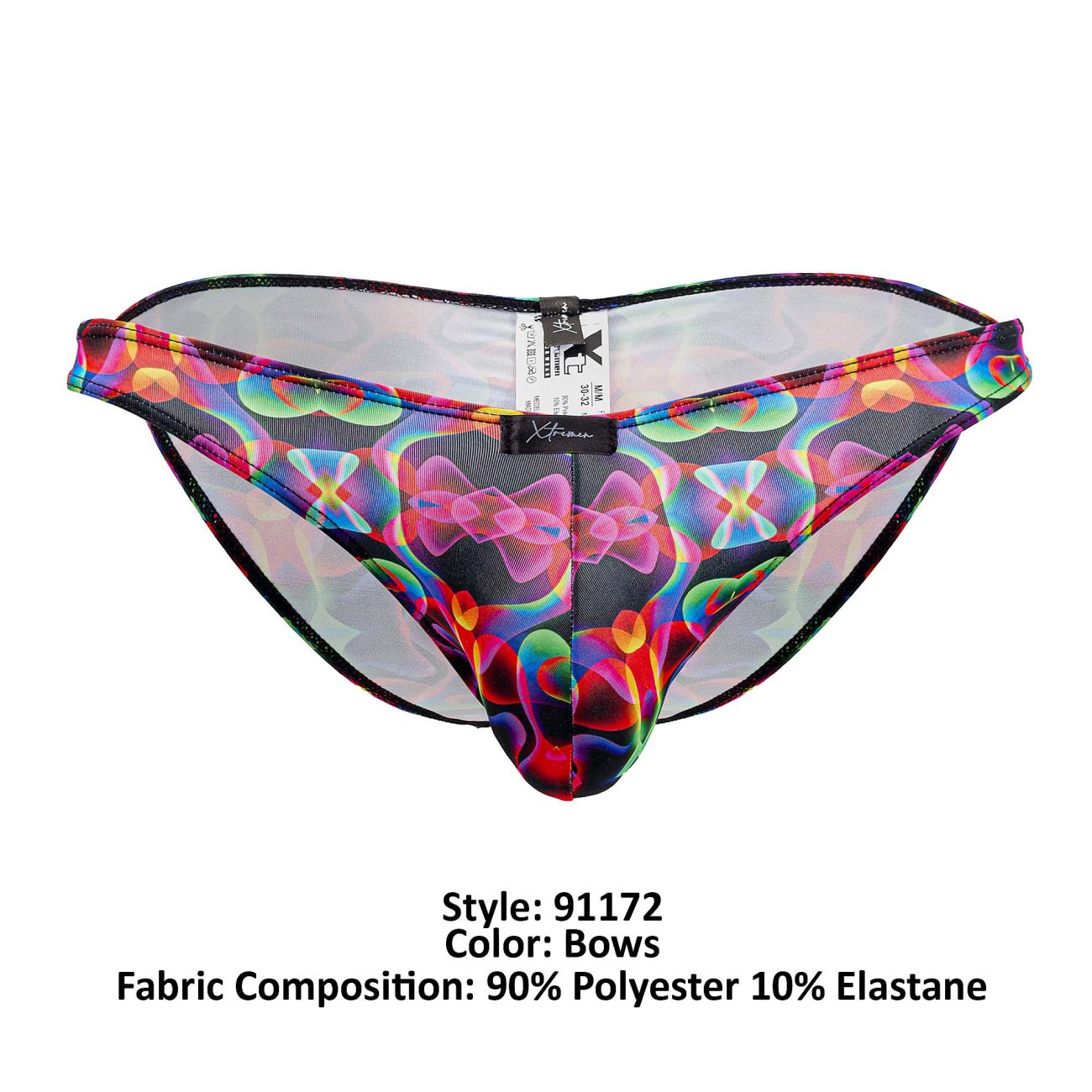 Xtremen Men's Underwear 91172 Printed Bikini Color Bows