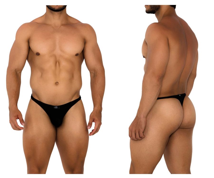Xtremen Men's Underwear 91185 Mesh Thongs Color Black