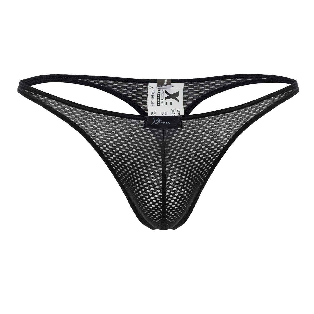Xtremen Men's Underwear 91185 Mesh Thongs Color Black