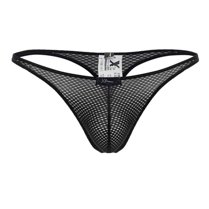 Xtremen Men's Underwear 91185 Mesh Thongs Color Black