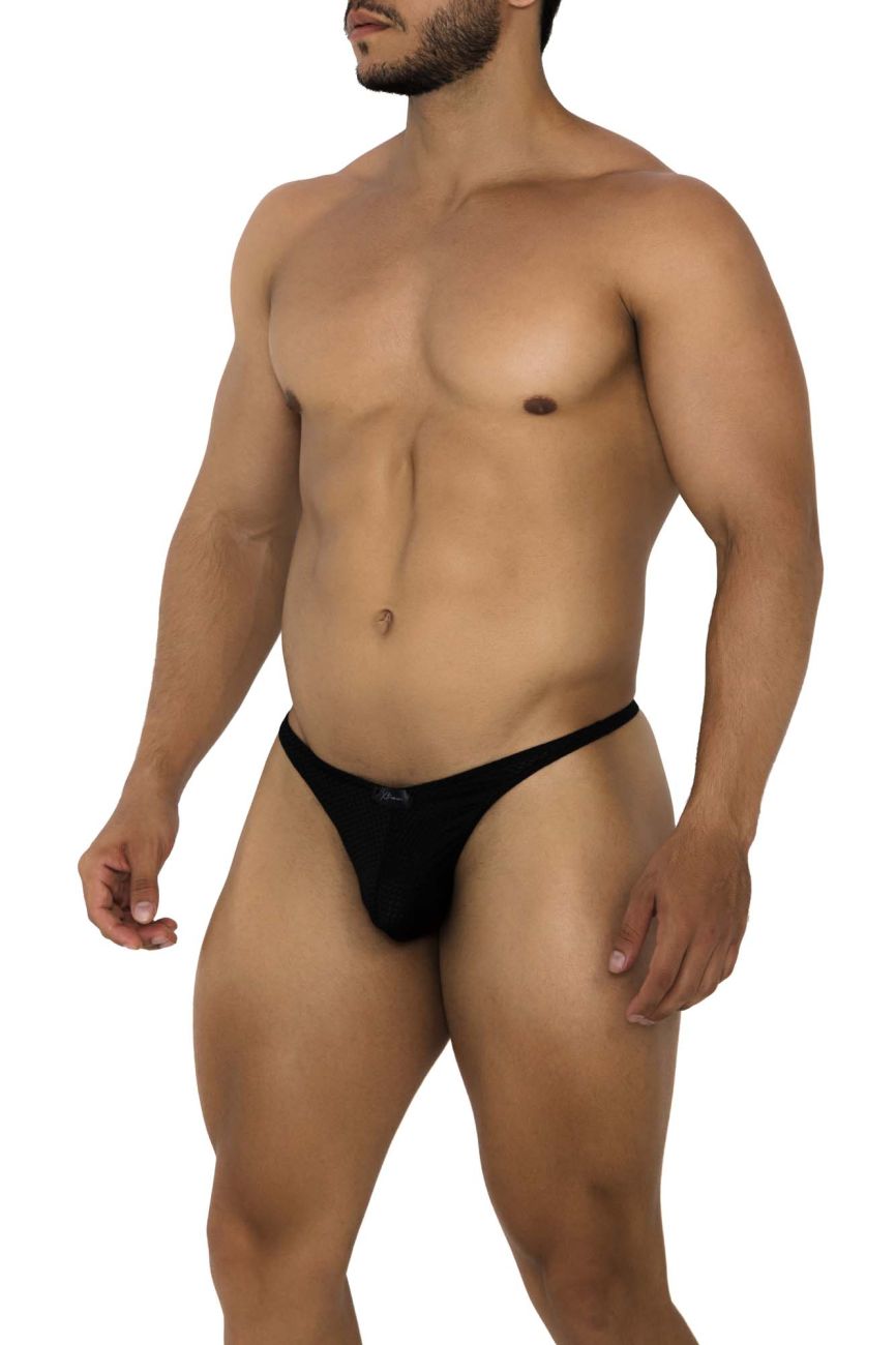 Xtremen Men's Underwear 91185 Mesh Thongs Color Black