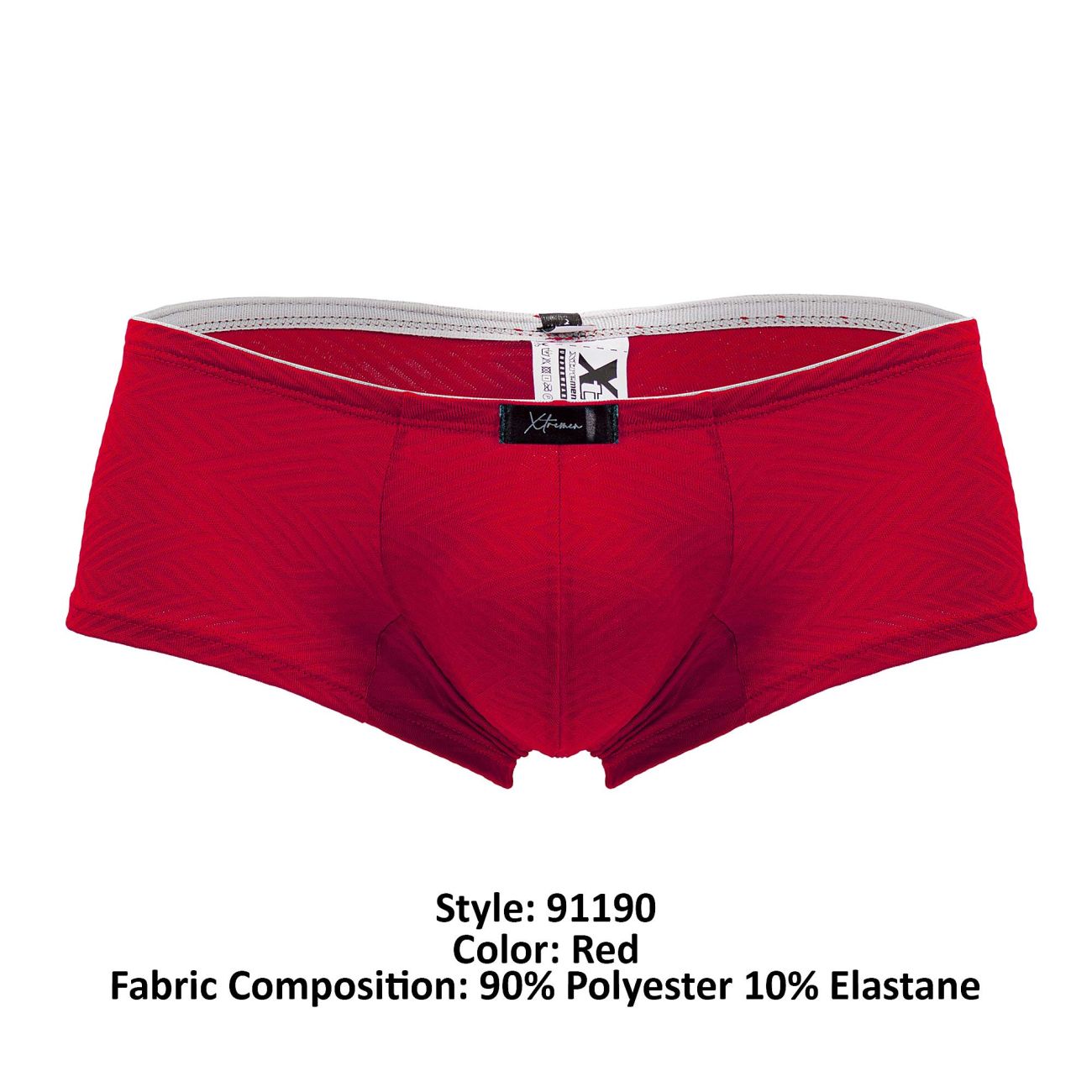 Xtremen Men's Underwear 91190 Jacquard Trunks Color Red