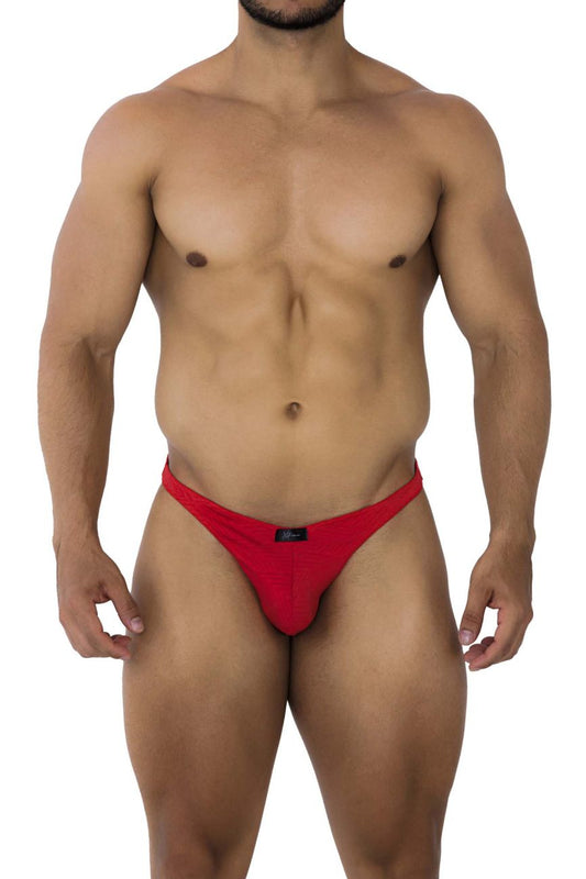 Xtremen Men's Underwear 91192 Jacquard Bikini Color Red