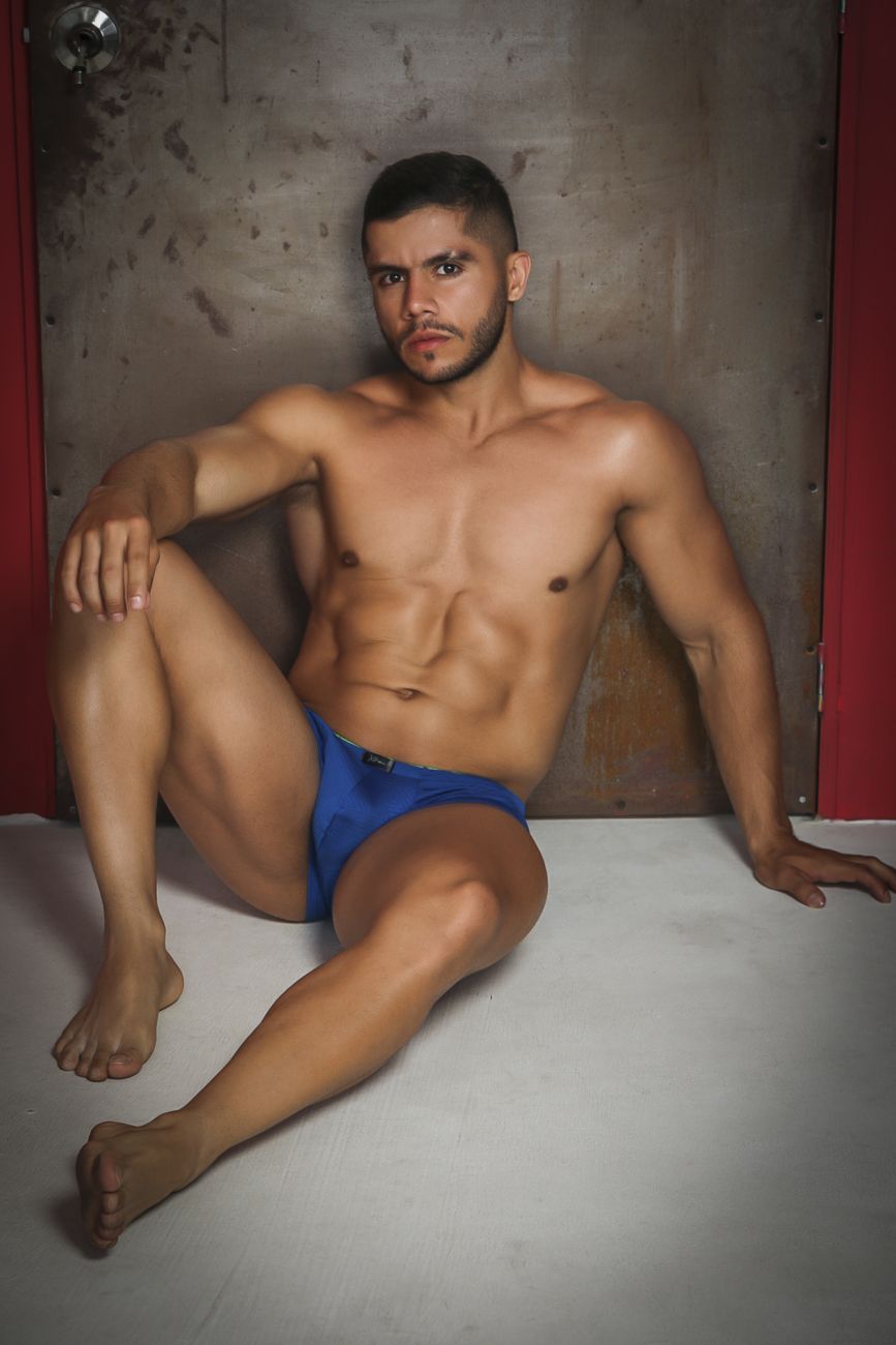 Xtremen Men's Underwear 91192 Jacquard Bikini Color Royal Blue