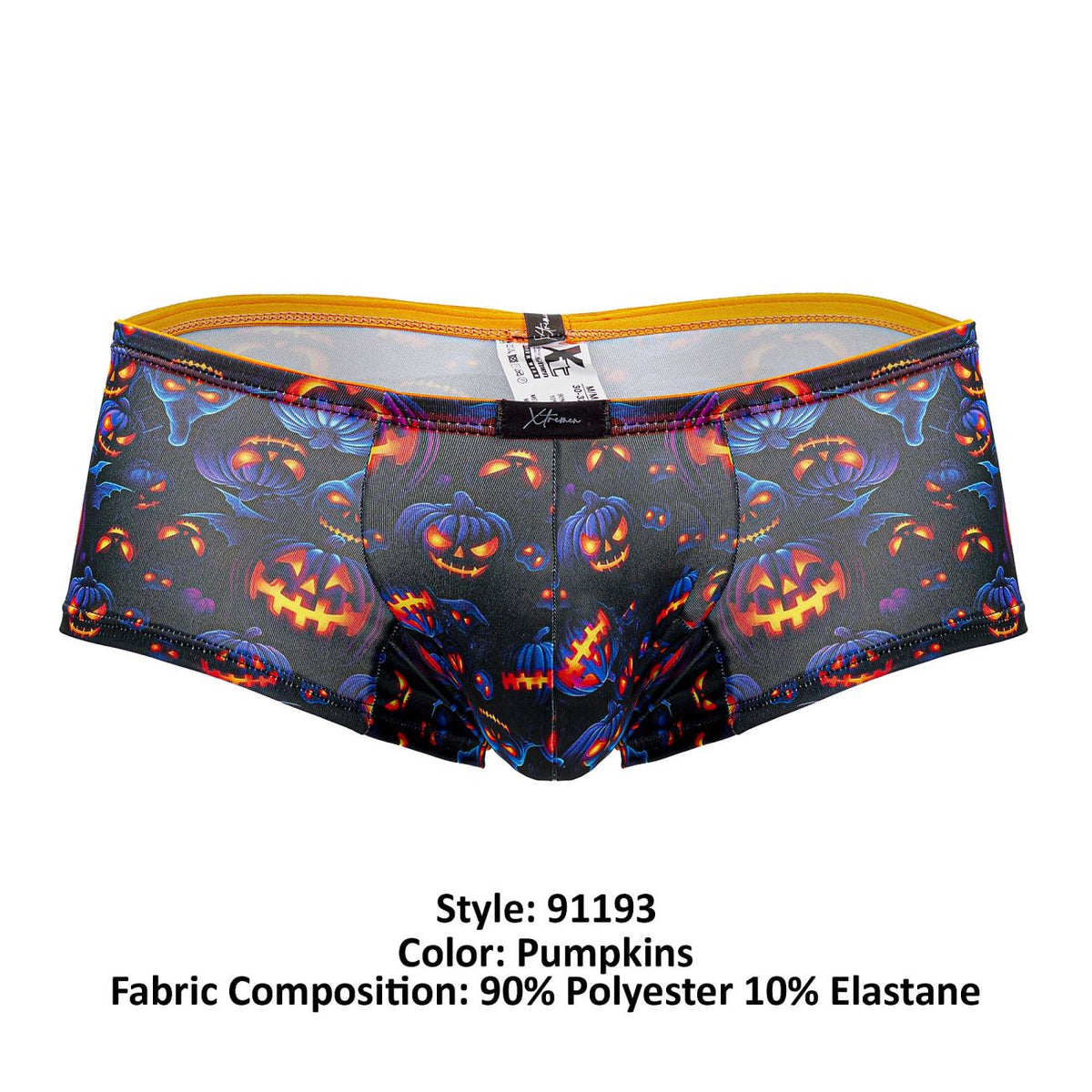 Xtremen Men's Underwear 91193 Printed Trunks Color Pumpkins