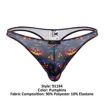 Xtremen Men's Underwear 91194 Printed Thongs Color Pumpkins