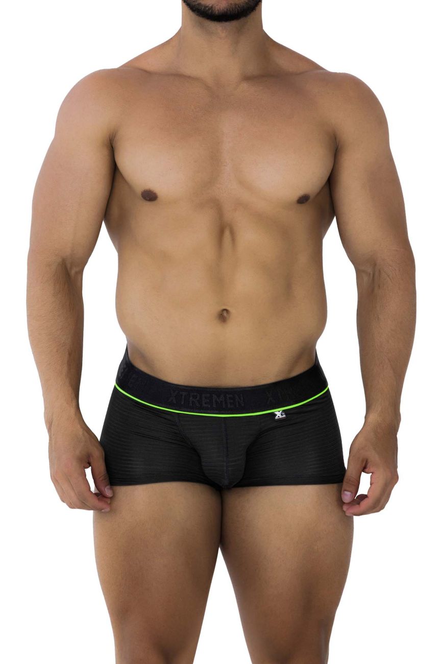 Xtremen Men's Underwear 91196 Jacquard Trunks Color Black