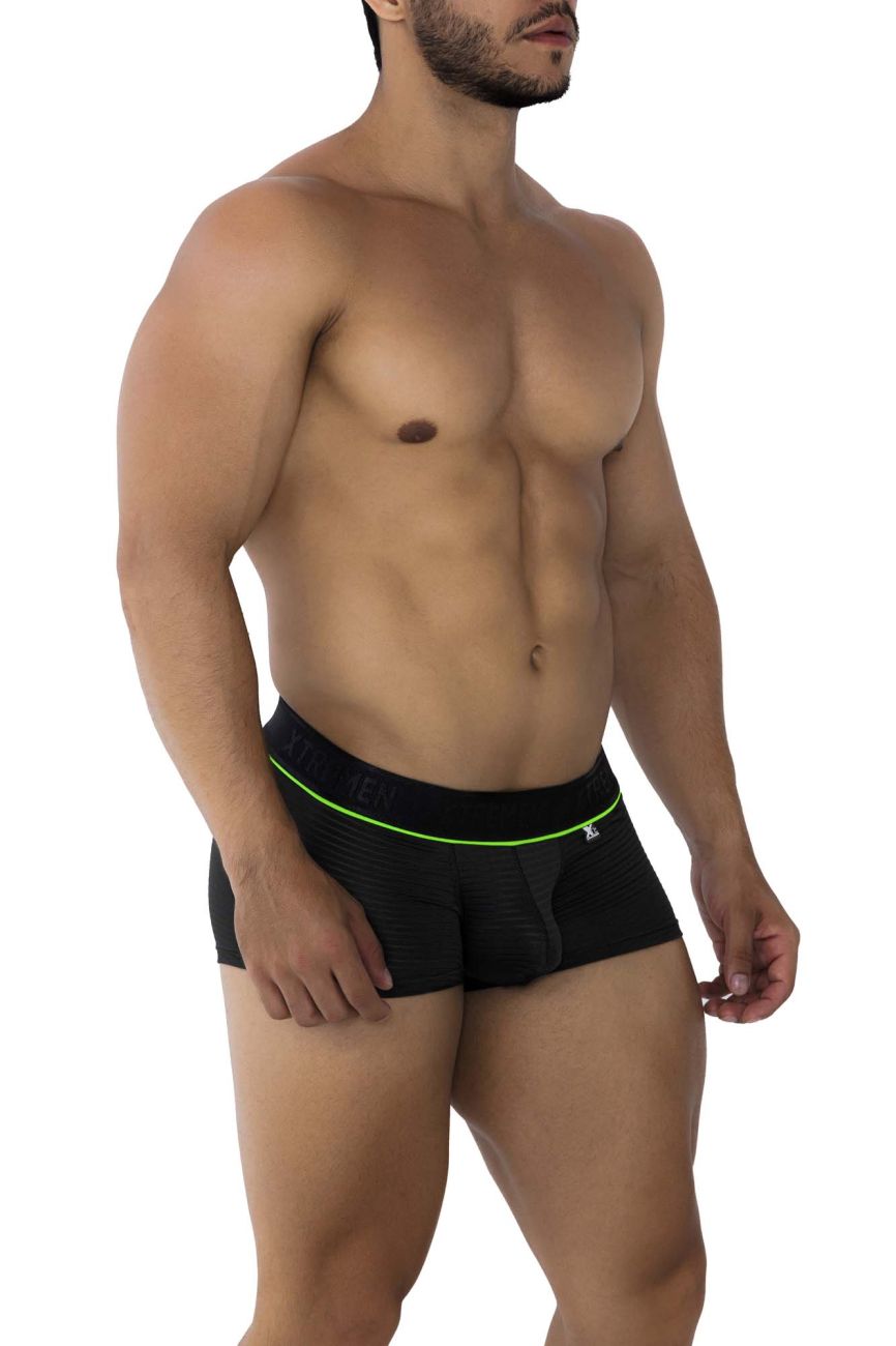 Xtremen Men's Underwear 91196 Jacquard Trunks Color Black