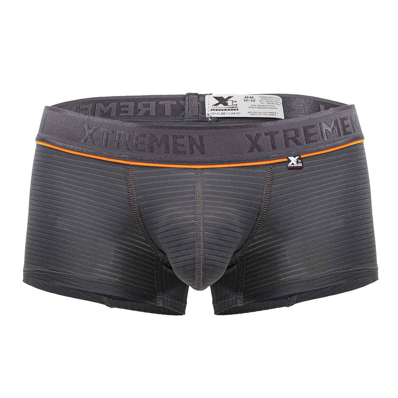 Xtremen Men's Underwear 91196 Jacquard Trunks Color Gray