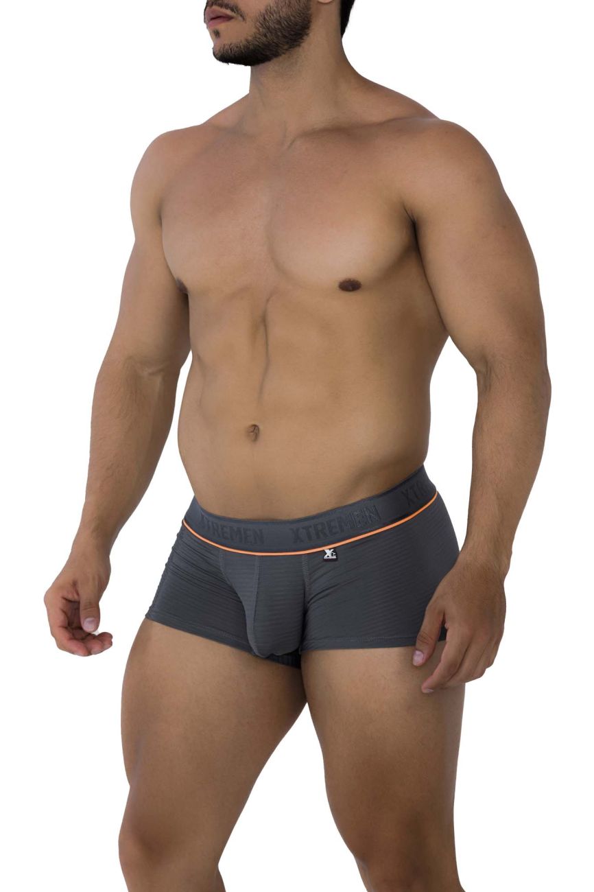 Xtremen Men's Underwear 91196 Jacquard Trunks Color Gray