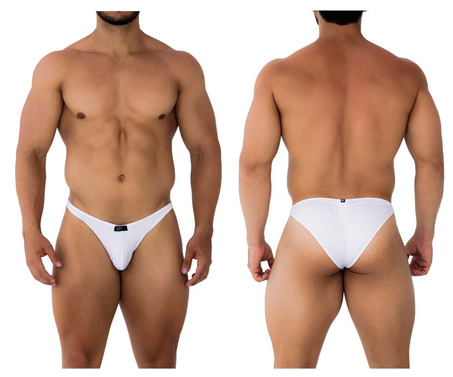 Xtremen Men's Underwear 91197 Jacquard Bikini Color White