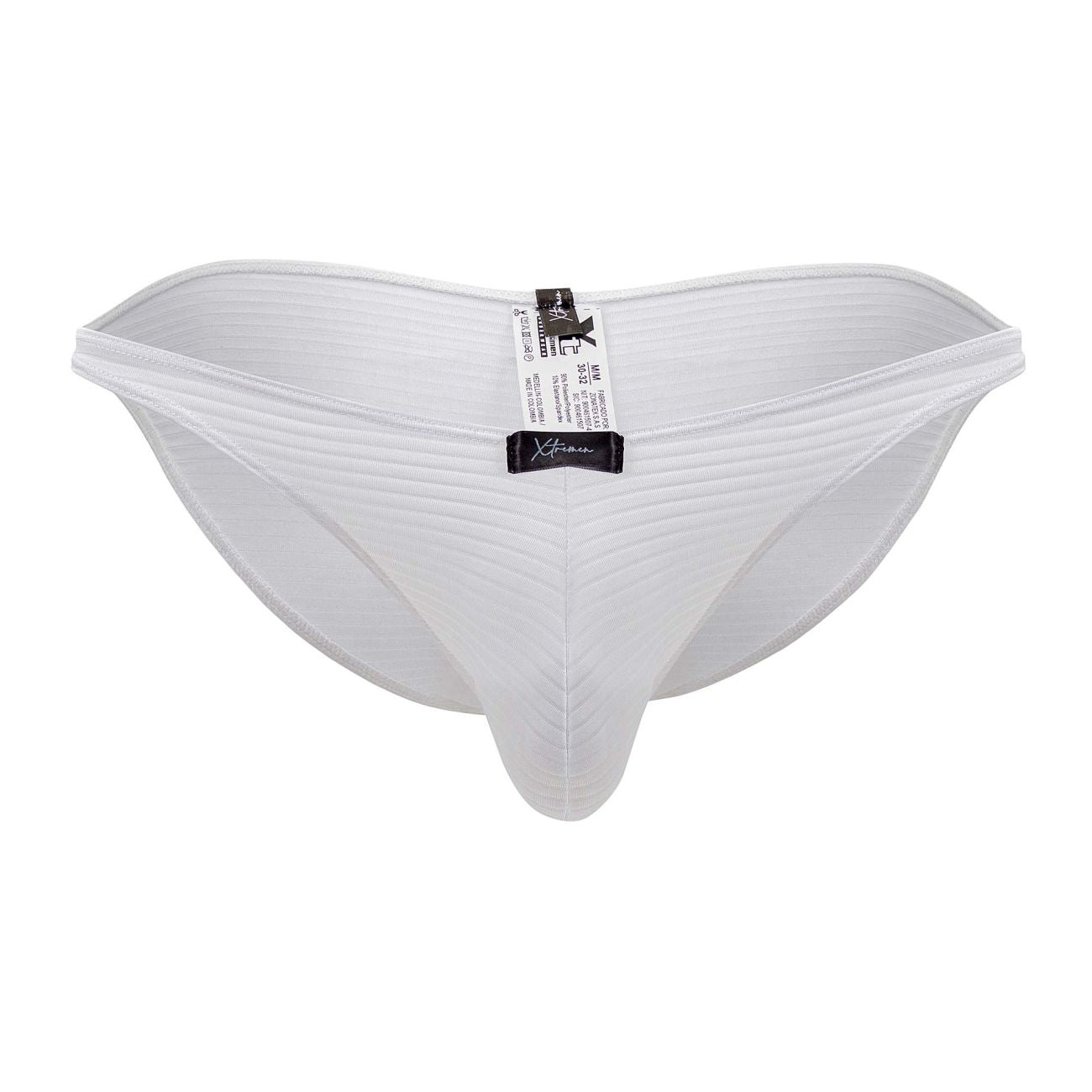 Xtremen Men's Underwear 91197 Jacquard Bikini Color White
