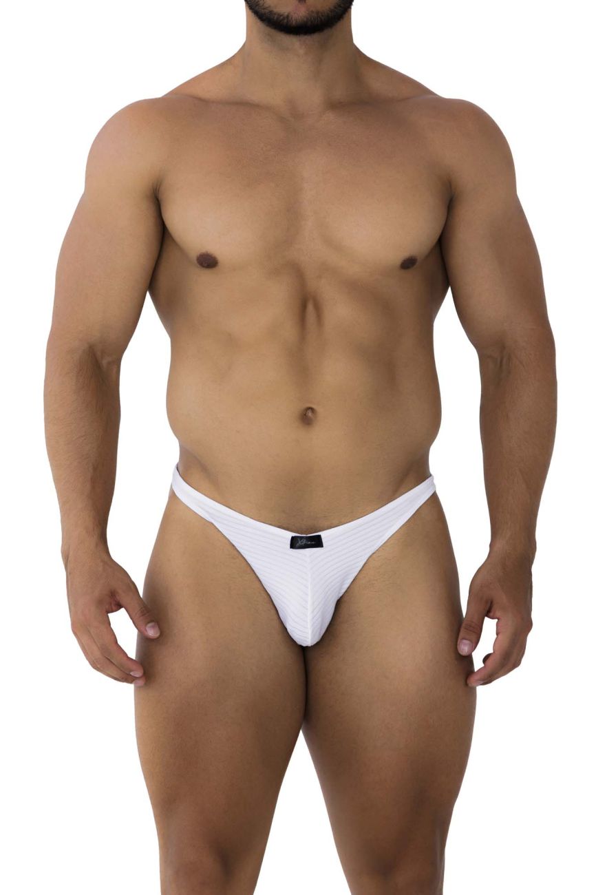 Xtremen Men's Underwear 91197 Jacquard Bikini Color White