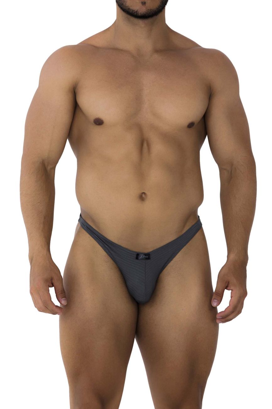 Xtremen Men's Underwear 91198 Jacquard Thongs Color Gray